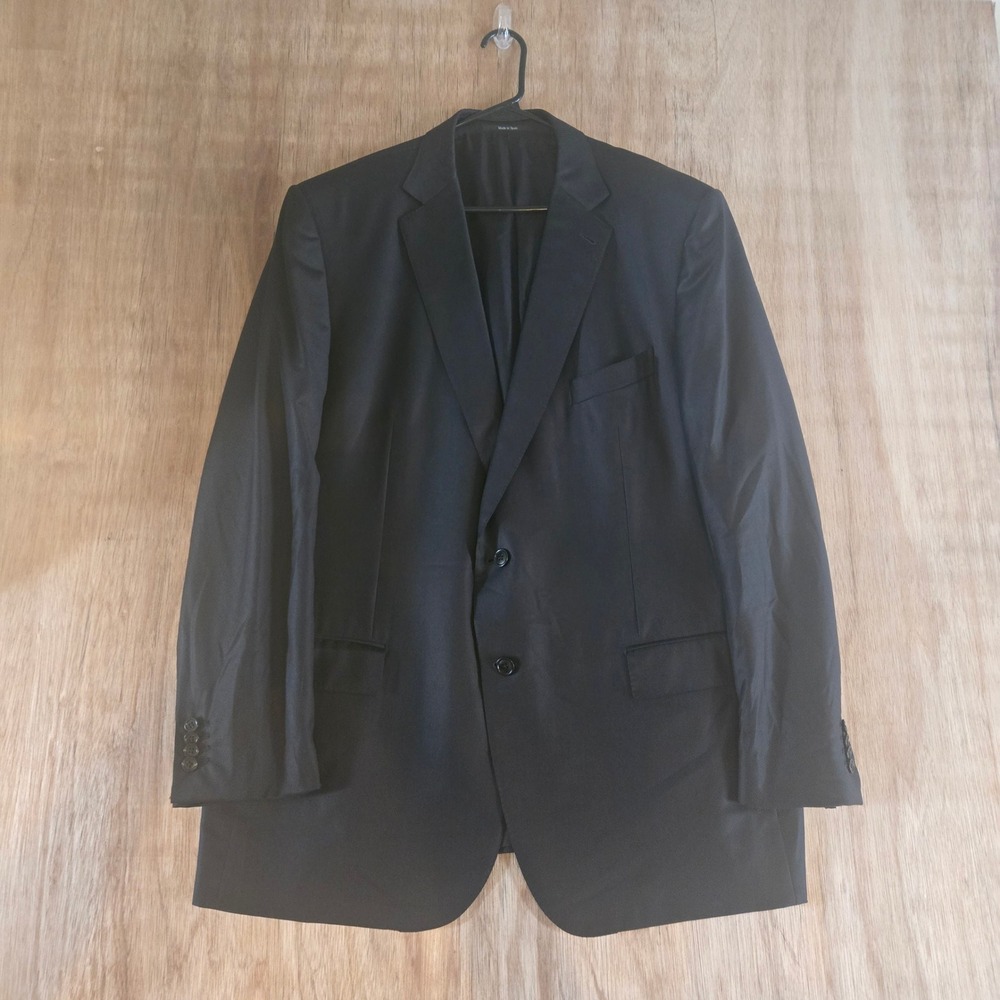 Ermenegildo Zegna Trofeo Mila Suit Jacket IT 62 R US 52R Black 100% Wool
